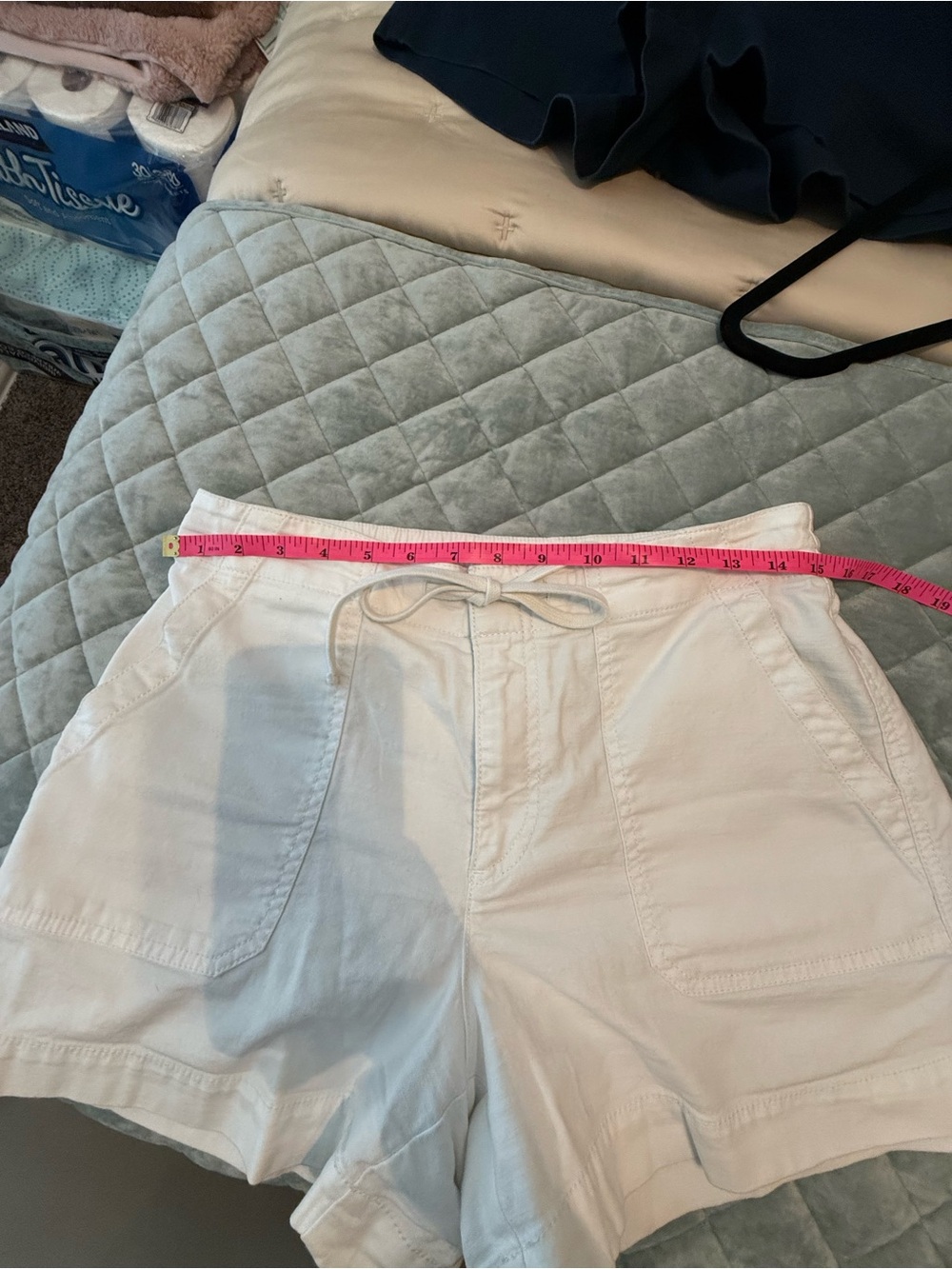 LOFT White Drawstring Cargo Shorts